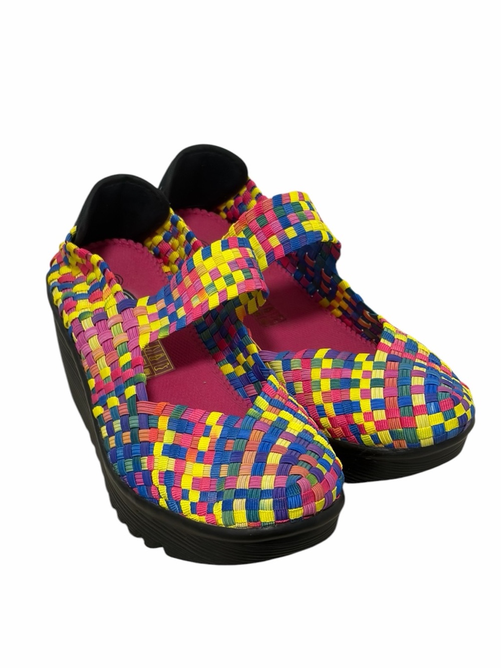 Rock Spring Over Rainbow Woven Elastic Mary Jane Shoes - Brand New - 9